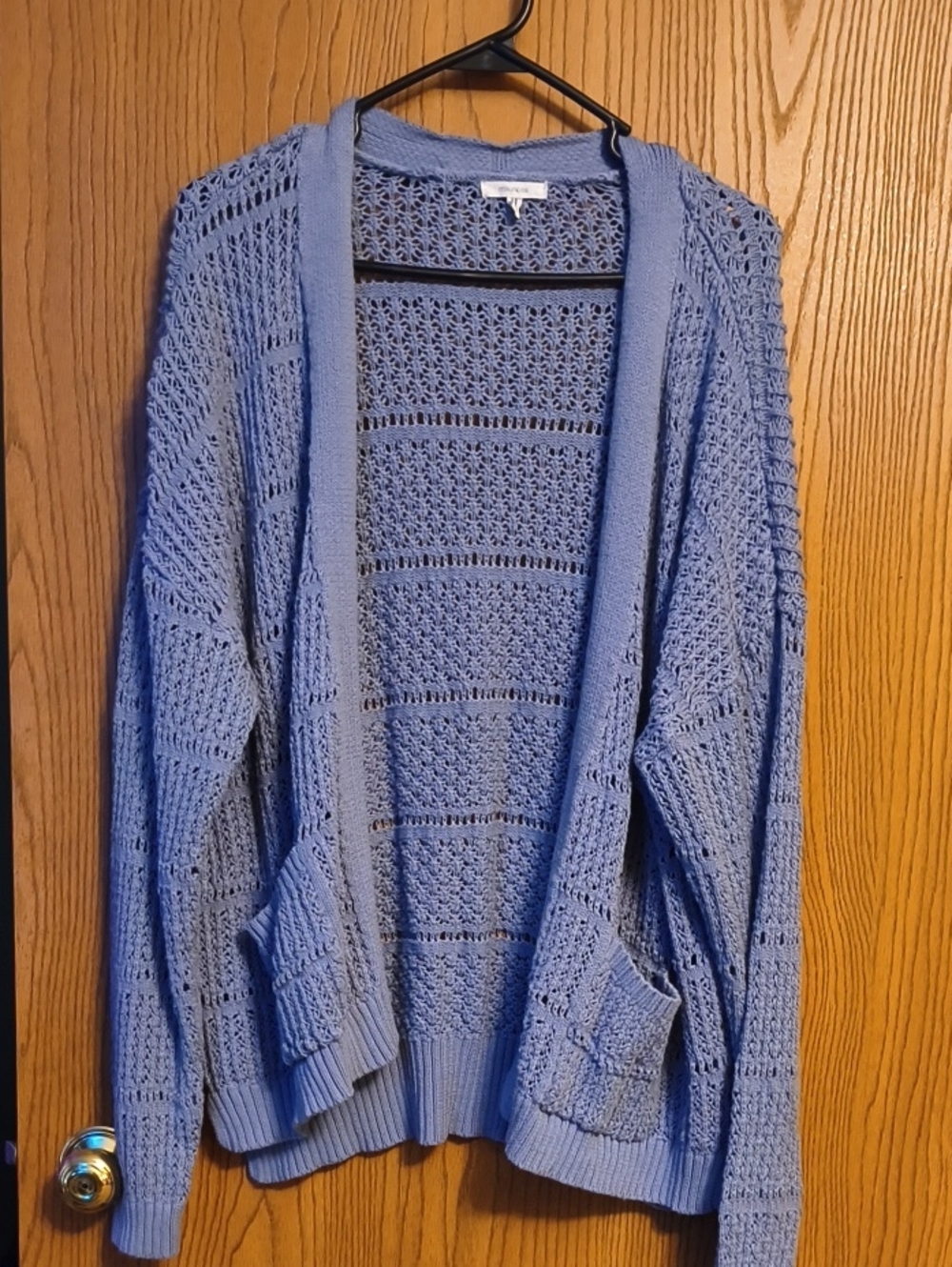 Maurices Open-Front Knit Cardigan in Periwinkle Blue